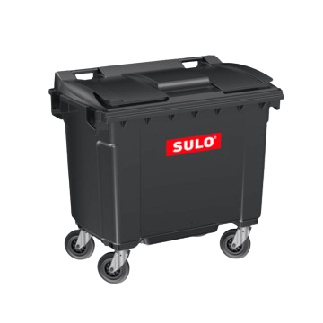SULO wheeled garbage bin black waste container - Industrial trash bins Kuwait Imaxclean