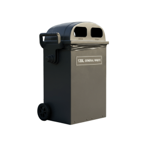 Outdoor Garbage Bin with Wheels 120L - Durable Heavy Duty Plastic Waste Container