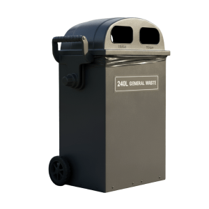 Outdoor Dustbin with Wheels 240L - Heavy-Duty Garbage Bin