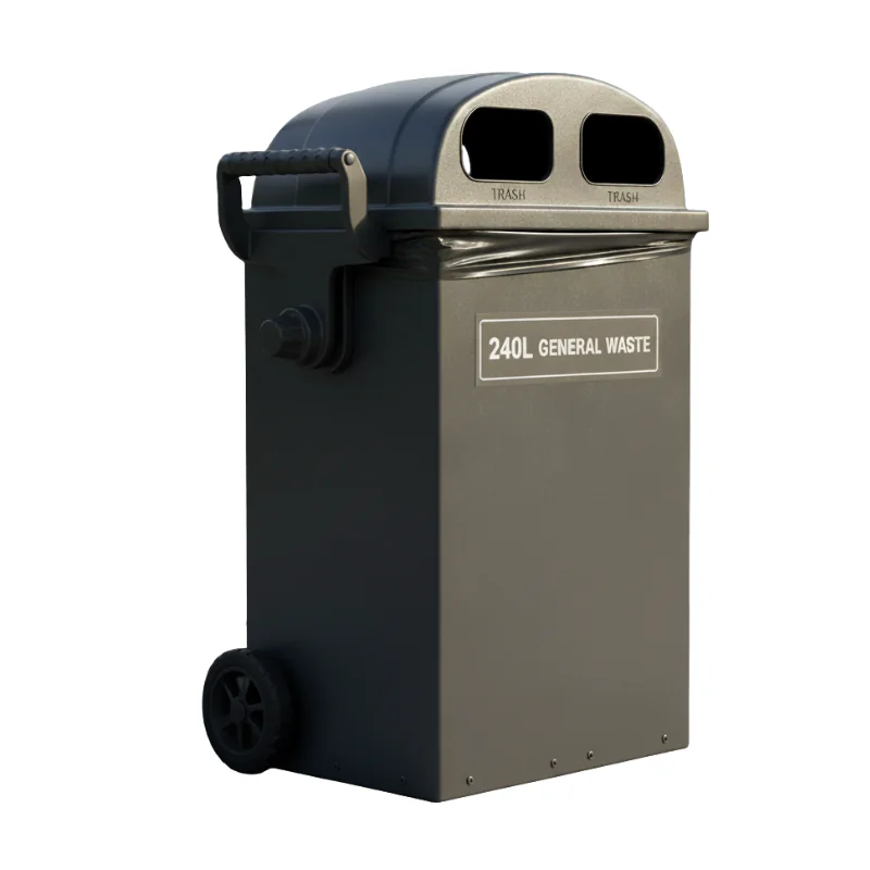 Outdoor Dustbin with Wheels 240L - Heavy-Duty Garbage Bin