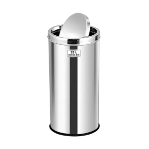 Swing Top Bin 25L Stainless Steel Waste Container - Premium Garbage Disposal Kuwait