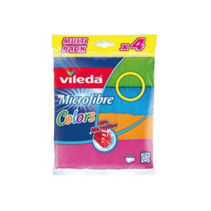 Vileda Microfiber Coloured Towels 4 Pieces Pack - Premium Cleaning Cloth Set Kuwait
