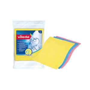 Vileda Sponge Cloth 3 Pieces - Yellow and Blue Kitchen Cleaning Sponge