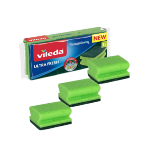 Vileda Ultra Fresh Cleaning Sponge 3 Pieces Set - Premium Cleaning Sponges for Kuwait