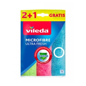Vileda Ultra Fresh Microfiber Cleaning Cloth Set - 3 Pieces for Premium Cleaning