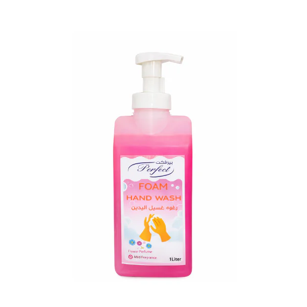 Professional foam hand wash 1 liter perfect formula Kuwait Imaxclean antibacterial hand hygiene solution pink bottle pump dispenser