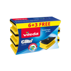 Vileda Glitzi Crystal Sponge 6+3 Free Pack - Premium Kitchen Cleaning Sponge Kuwait - Imaxclean